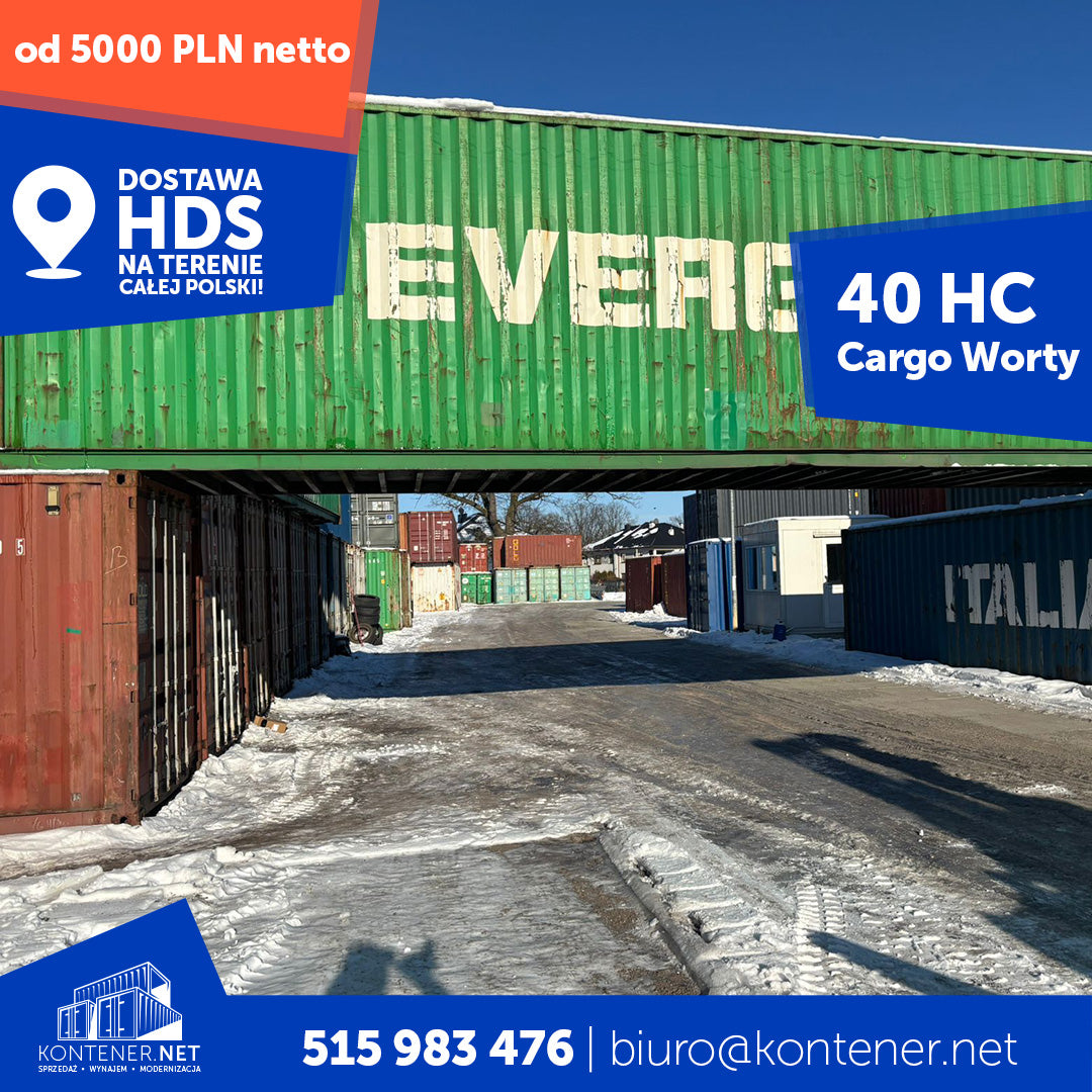 Kontener morski 40’ HC – Cargo Worthy EVERGREEN