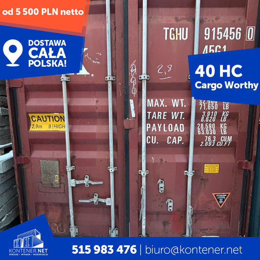 Kontener morski 40’ HC – Cargo Worthy