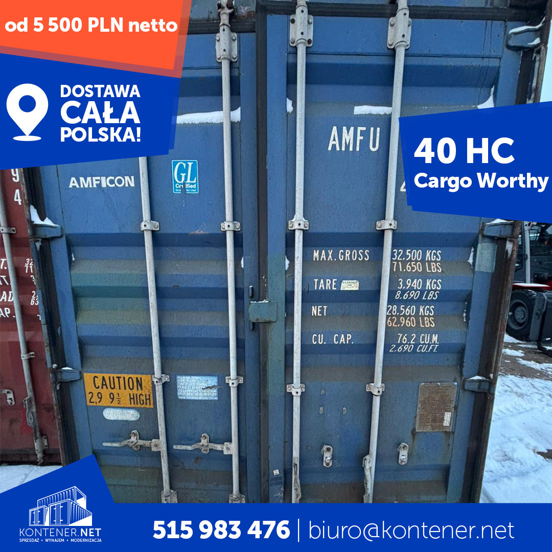 Kontener morski 40’ HC – Cargo Worthy