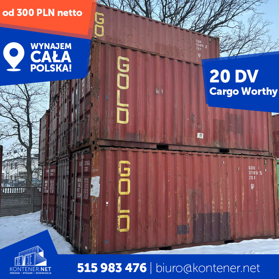 Wynajem kontenera 20’ DV – Cargo Worthy
