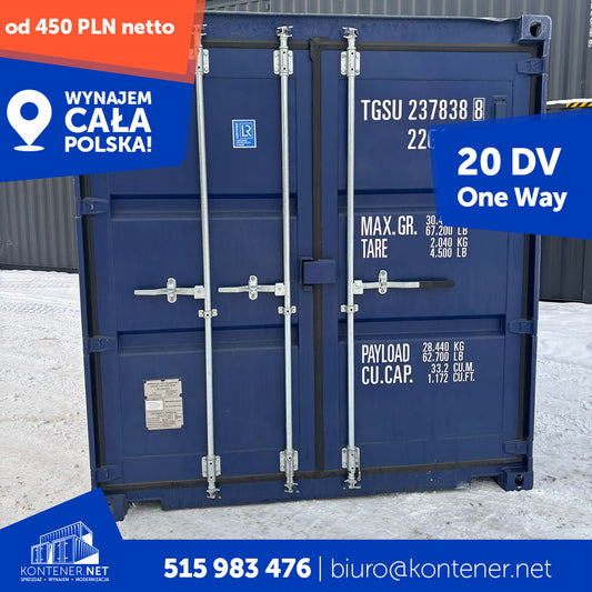 Wynajem kontenera 20’ DV – One Way