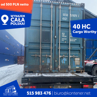 Wynajem kontenera 40’ HC – Cargo Worthy